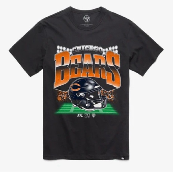 NWT 47 Brand Unisex Chicago Bears Franklin Tee in Flint Black in size XL - Picture 1 of 5